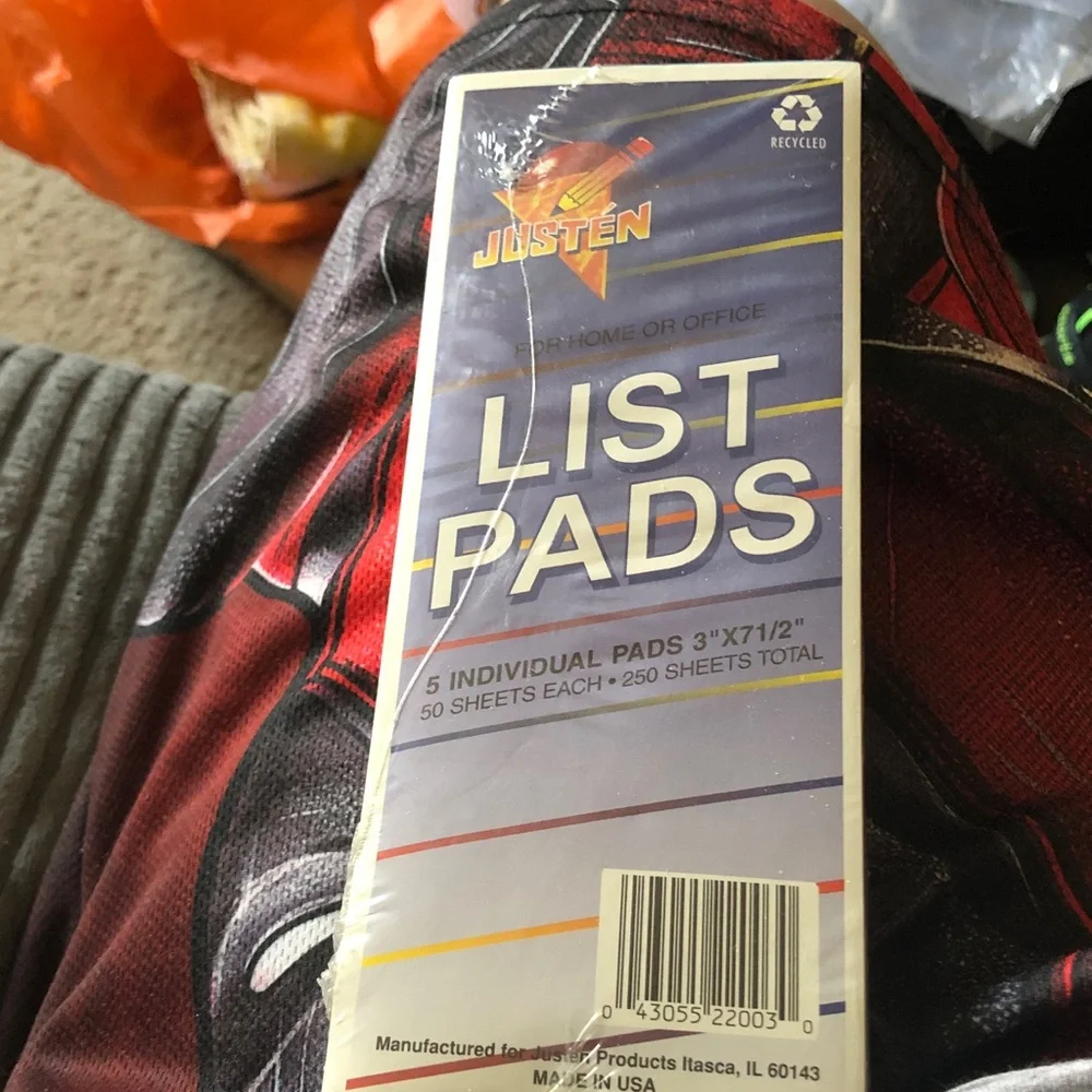 Justen List Pads - Purple/White Packaging